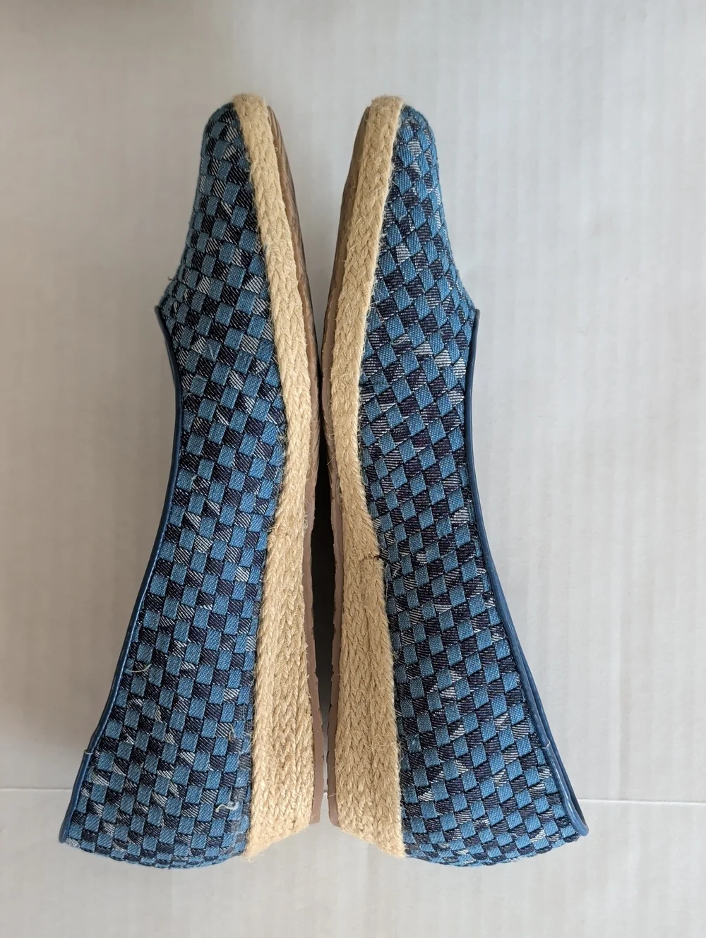 Beacon Espadrille Jute Wrapped Wedge Shoes 8W Blue
